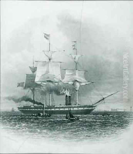 Liverpool The Great Britain Leaving Port in 1853 - view 1