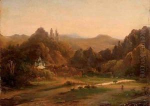 A riverside village in a valley