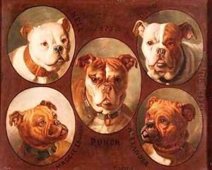 Nell Dido Punch Maggie lauder and Alexander English Bulldogs by Antoine or Tony Dury