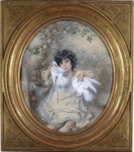 Fillette Aux Colombes