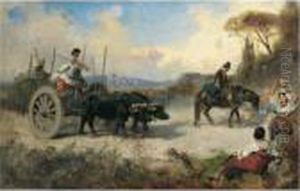 An Der Tranke (the Watering Place) by Anton Romako