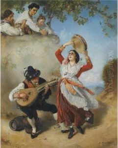 Die Bettelmusikanten (street Musicians) by Anton Romako