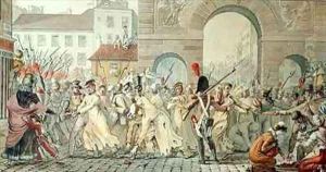 Russian Prisoners Paraded on the Boulevard Saint Martin after the Battle of Montmirail by Etienne Jean Delecluze