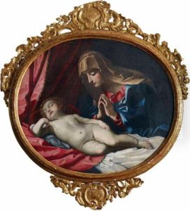 Madonna Mit Schlafendem Jesusknaben by Giovanni Francesco Romanelli