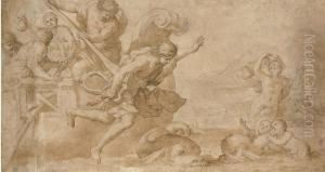 Arion Throwing Himself Into The Sea by Giovanni Francesco Romanelli