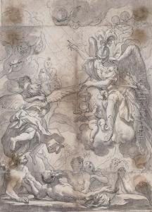 The Last Judgement: Saint Michael Weighing The Souls Of The Dead by Giovanni Francesco Romanelli
