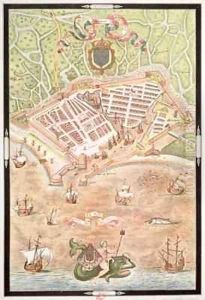 Fascimile of a Plan of Le Havre in 1583 by Jacques Devaulx
