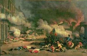 Taking of the Tuileries Court of the Carrousel by Jean Duplessi-Bertaux