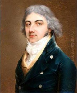 Portrait Of A Man Bust Length, Wearing A Green Jacket And A White Shirt
