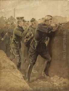 La Tranchee by Maurice Romberg De Vaucorbeil