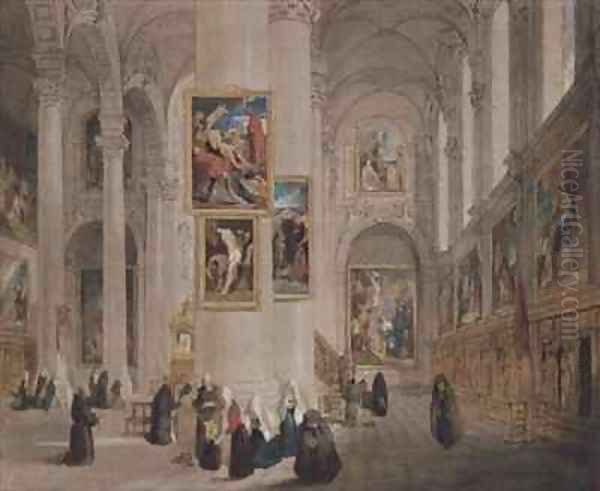 Interior of a church at St Rombaut Malines - view 1