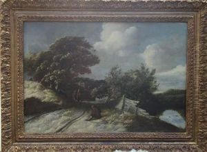 Paysage Anime D'un Personnage Assis Au Bord D'un Chemin