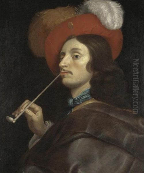 A Cavalier Smoking A Pipe - view 1