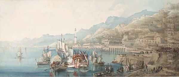 Two views of Genoa, Italy - view 1