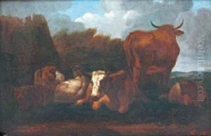 Vaches Et Moutons Dans Un Pre