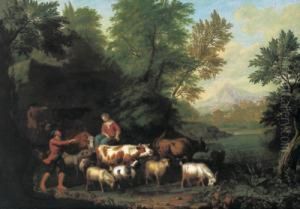 Hirtenszene In Einer Sudlichen Landschaft