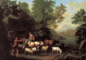 Scena Bucolica In Un Paesaggio Meridionale