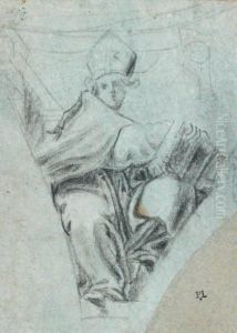 Saint Ambroisetenant by Cristoforo Pomarancio (Roncalli)