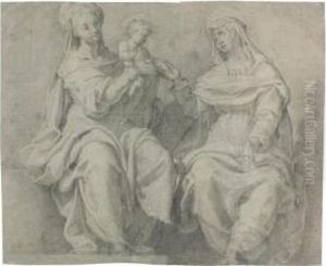 The Virgin And Child, With Saint Anne by Cristoforo Pomarancio (Roncalli)