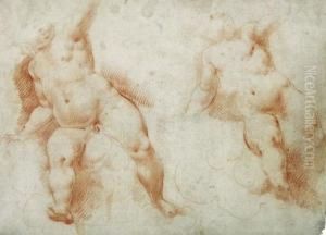 Two Seated Putti by Cristoforo Pomarancio (Roncalli)