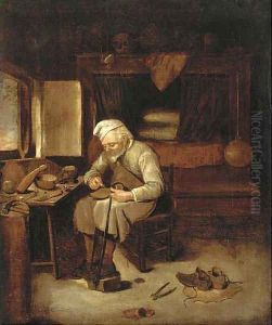 A cobbler in his workshop