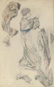Studies Of A Female Figure by Thomas Matthew Rooke