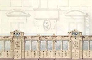 Design for the Galerie de Bois Chateau de Chantilly by Felix Louis Jacques Duban