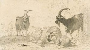 Capre Nel Paesaggio by Jakob Roos