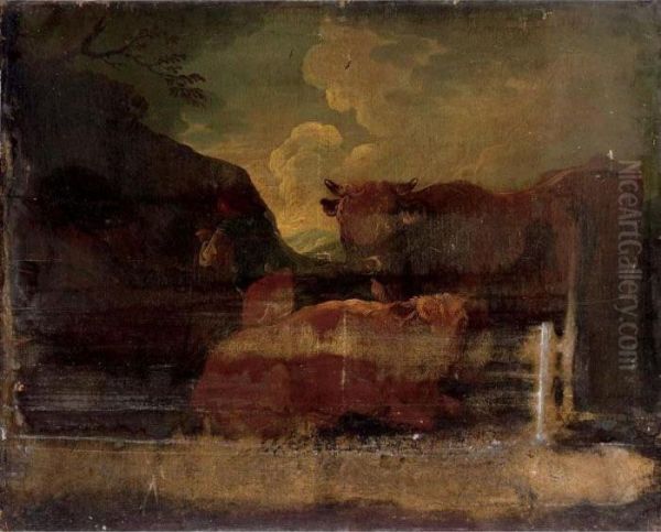 A Shepherd With His Herd In A Mountainous Landscape - view 1