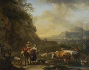 Hirten Mit Vieh Am Wasser Hirten Mit Vieh Am Wasser