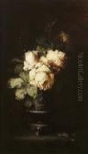 White Roses by Margaretha Roosenboom
