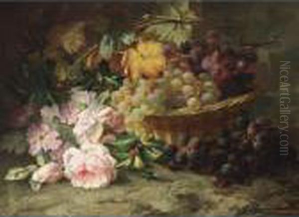 A Still Life With Roses And Grapes - view 1