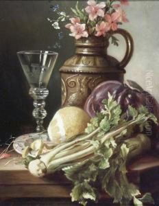 Still Life Of Flowers And Vegetables Still Life Of Flowers And Vegetables