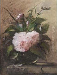 A Still Life With Peonies In A Vase by Margaretha Roosenboom