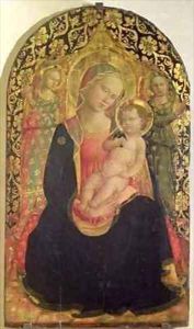 Madonna of Humility with two angels by Michelino Domenico di