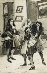 Luta Entre Cavaleiros by Alfredo Roque Gameiro