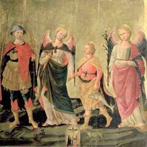 The Three Archangels and Tobias by Michelino Domenico di