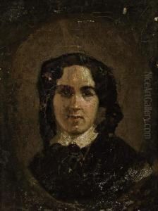 Portrait De George Sand by Camille-Joseph-Etienne Roqueplan