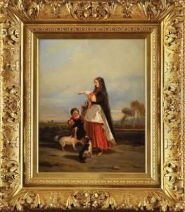 La Recompense by Camille-Joseph-Etienne Roqueplan