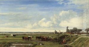 A Rest By The Canal by Camille-Joseph-Etienne Roqueplan
