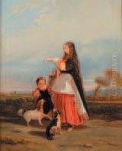 La Recompense by Camille-Joseph-Etienne Roqueplan