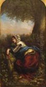 Femme Sur Un Talus Femme Sur Un Talus
