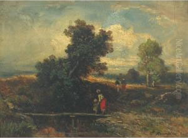 Mother And Child On A Bridge - view 1