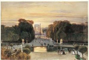 Paris, Le Jardin Des Tuileries by Camille-Joseph-Etienne Roqueplan
