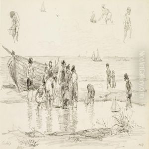 Children Playing On Lonstrup Beach