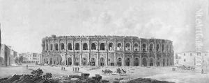 The Roman arena at Nimes by Louis Jean Desprez