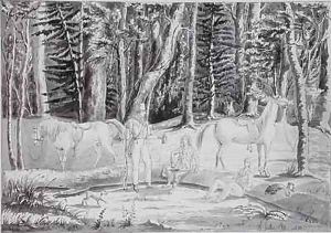 Travellers with an Indian Guide in the Forest of Saginaw by Gustave de Beaumont