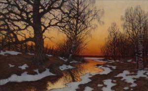 Varvinter, Solnedgang Over Vatten by Edvard Rosenberg