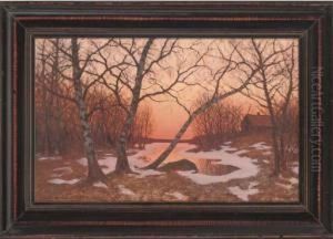 Snow Melting In The Evening Sun by Edvard Rosenberg