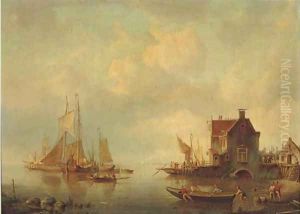 Preparing to set sail by Pieter Christiaan Cornelis Dommersen